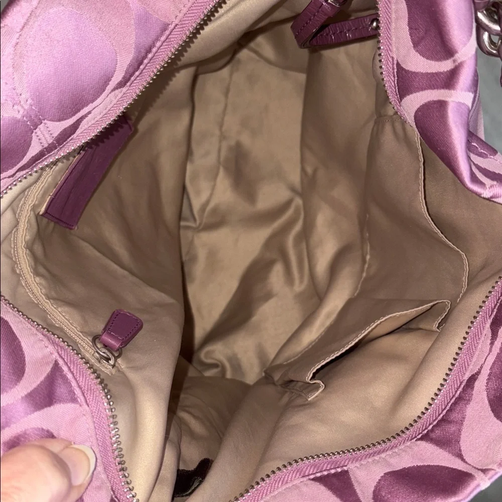 Coach  Brooke satchel  monogram canvas  lavender/dark violet trim Crossbody bag - Picture 16 of 17